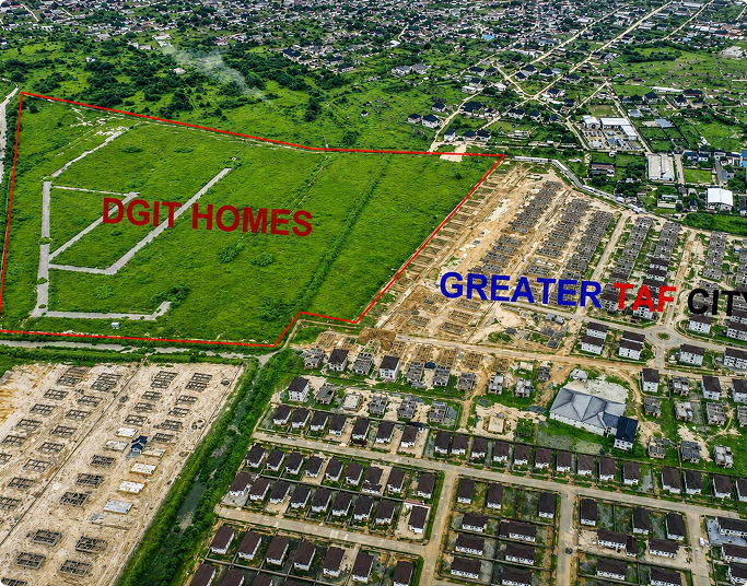 Aerial view of DGIT Homes estate